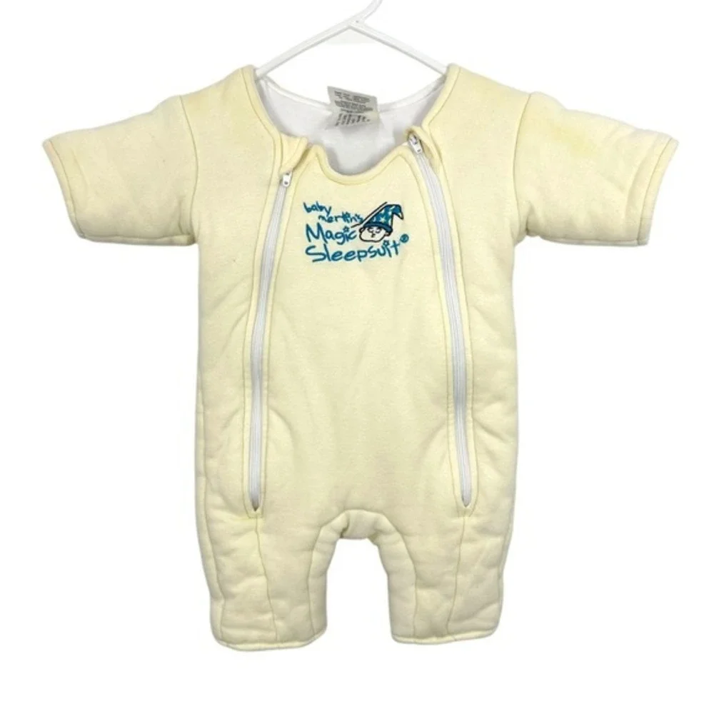 Baby Merlins Magic Sleepsuit Swaddle Sleeper Pajamas Cream Small‎ 3-6 Months